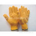 Heavy Weight Orange String Knitted PVC Honey Comb Pattern Both Sides Work Glove (DKP202)